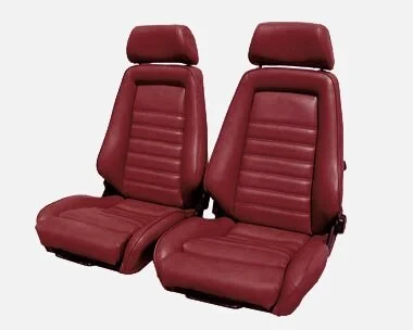 Cardinal Red Leather E21 Recaro Front Seats — BMW 2002 Parts